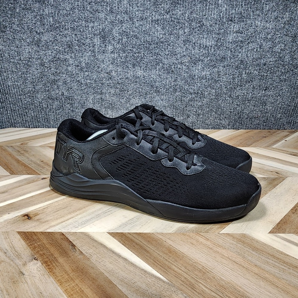 TYR CXT-1 Trainer Mens 12 Training Gym Athletic Triple Black Mesh Shoes Sneakers